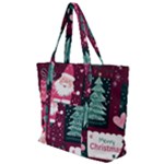 Christmas Santa Claus Zip Up Canvas Bag