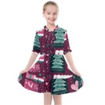 Christmas Santa Claus Kids  All Frills Chiffon Dress