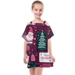 Christmas Santa Claus Kids  One Piece Chiffon Dress