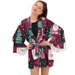 Christmas Santa Claus Long Sleeve Kimono