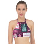 Christmas Santa Claus Halter Bikini Top