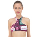 Christmas Santa Claus High Neck Bikini Top