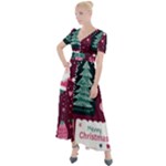 Christmas Santa Claus Button Up Short Sleeve Maxi Dress