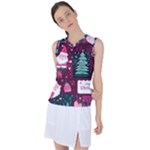 Christmas Santa Claus Women s Sleeveless Sports Top