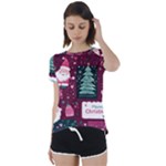 Christmas Santa Claus Short Sleeve Open Back T-Shirt