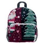 Christmas Santa Claus Kids  Age 5-10 Lightweight School Backpack with Side Pockets