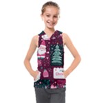 Christmas Santa Claus Kids  Sleeveless Hoodie