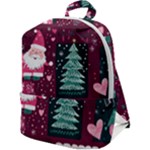 Christmas Santa Claus Zip Up Backpack