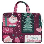 Christmas Santa Claus MacBook Pro 13  Double Pocket Laptop Bag