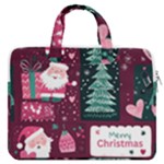 Christmas Santa Claus MacBook Pro 15  Double Pocket Laptop Bag 