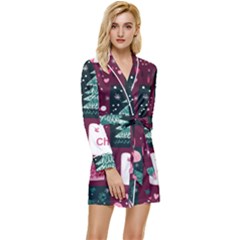 Long Sleeve Satin Robe 