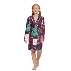 Christmas Santa Claus Kids  Long Sleeve Velvet Lounge Robe from ArtsNow.com