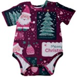 Christmas Santa Claus Baby Short Sleeve Bodysuit