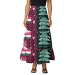 Christmas Santa Claus Tiered Ruffle Maxi Skirt