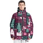 Christmas Santa Claus Men s Multi Pockets Zip Ski and Snowboard Waterproof Breathable Jacket