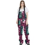 Christmas Santa Claus Women s Front Zip Ski And Snowboard Bib Pants