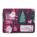 Christmas Santa Claus 15  Vertical Laptop Sleeve Case With Pocket