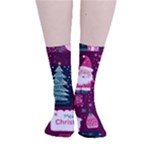 Christmas Santa Claus Smooth Crew Length Tube Socks