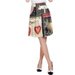 Christmas Reindeer A-Line Skirt