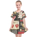 Christmas Reindeer Kids  Smock Dress