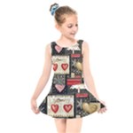 Christmas Reindeer Kids  Skater Dress Swimsuit