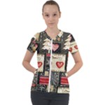 Christmas Reindeer Short Sleeve Zip Up Jacket