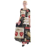 Christmas Reindeer Half Sleeves Maxi Dress