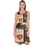 Christmas Reindeer Knee Length Skater Dress With Pockets