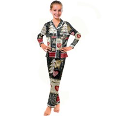 Kids  Satin Long Sleeve Pajamas Set 