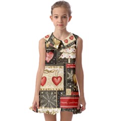 Kids  Pilgrim Collar Ruffle Hem Dress 