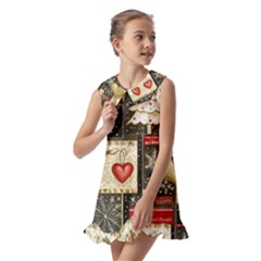 Kids  Pilgrim Collar Ruffle Hem Dress 