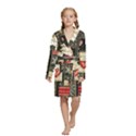 Kids  Long Sleeve Velvet Lounge Robe 