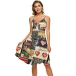 Christmas Reindeer Sleeveless Tie Front Chiffon Dress