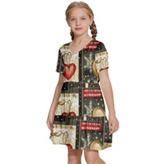 Kids  Short Sleeve Tiered Mini Dress 