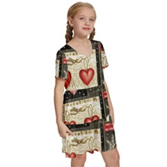 Kids  Short Sleeve Tiered Mini Dress 