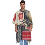 Christmas Reindeer Men s Hooded Rain Ponchos