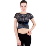 Rocky Lake Reflection  Crew Neck Crop Top