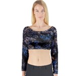 Rocky Lake Reflection  Long Sleeve Crop Top