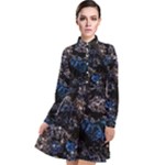 Rocky Lake Reflection  Long Sleeve Chiffon Shirt Dress