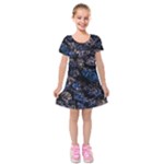 Rocky Lake Reflection  Kids  Short Sleeve Velvet Dress