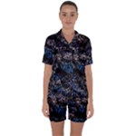 Rocky Lake Reflection  Satin Short Sleeve Pajamas Set