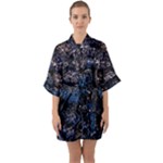 Rocky Lake Reflection  Half Sleeve Satin Kimono 