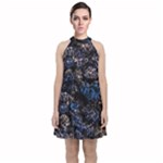 Rocky Lake Reflection  Velvet Halter Neckline Dress 