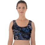 Rocky Lake Reflection  Velvet Crop Top