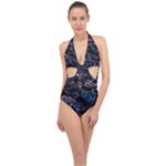 Rocky Lake Reflection  Halter Front Plunge Swimsuit