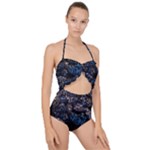 Rocky Lake Reflection  Scallop Top Cut Out Swimsuit