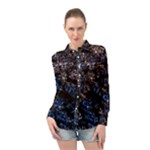 Rocky Lake Reflection  Long Sleeve Chiffon Shirt