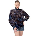 Rocky Lake Reflection  High Neck Long Sleeve Chiffon Top