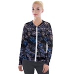 Rocky Lake Reflection  Velvet Zip Up Jacket