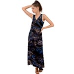 Rocky Lake Reflection  V-Neck Chiffon Maxi Dress